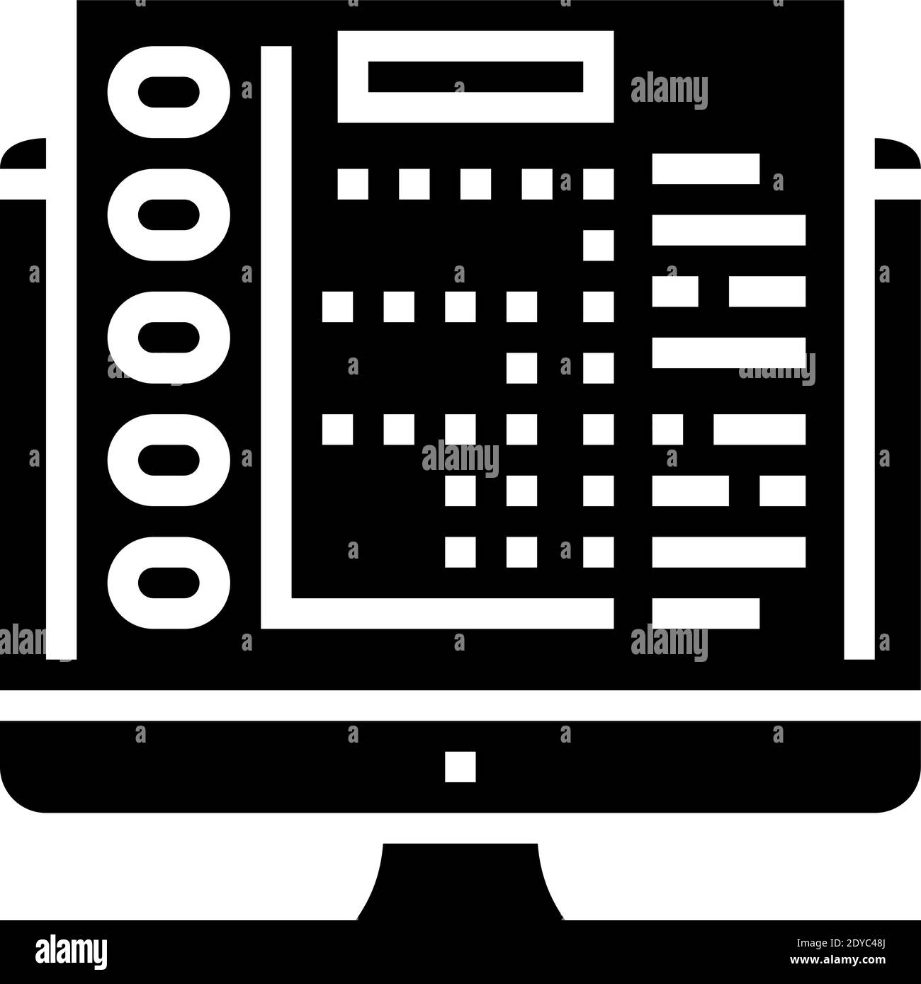 electronic report glyph icon vector illustration Stock Vector Image ...
