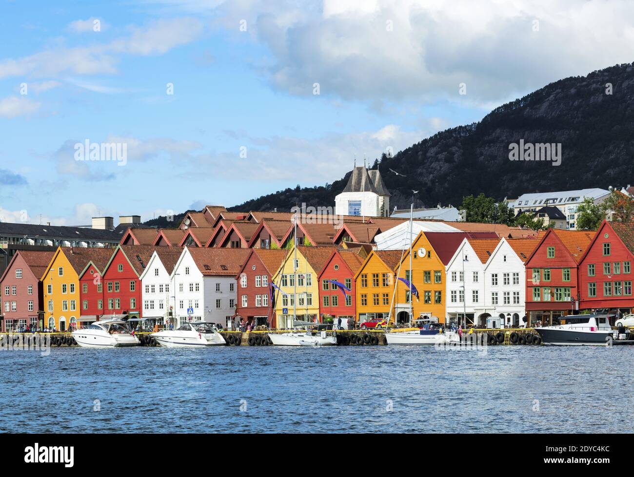 Bergen, Norway. View Of Historical Buildings In Bryggen- Hanseatic ...