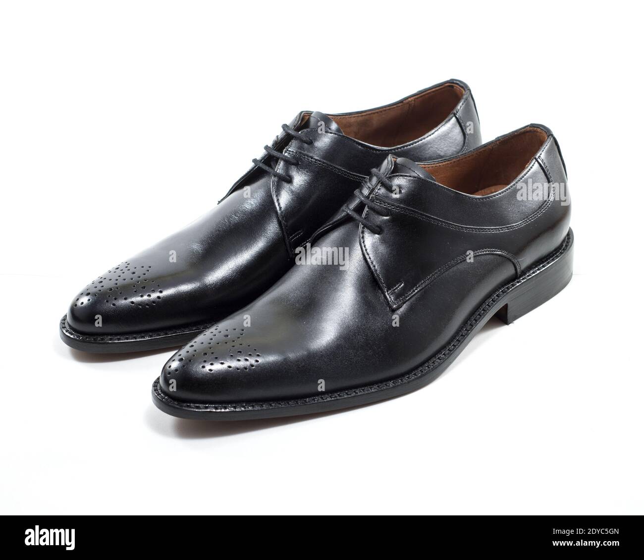 A men's classic black shoes isolated on white background Stock Photo ...