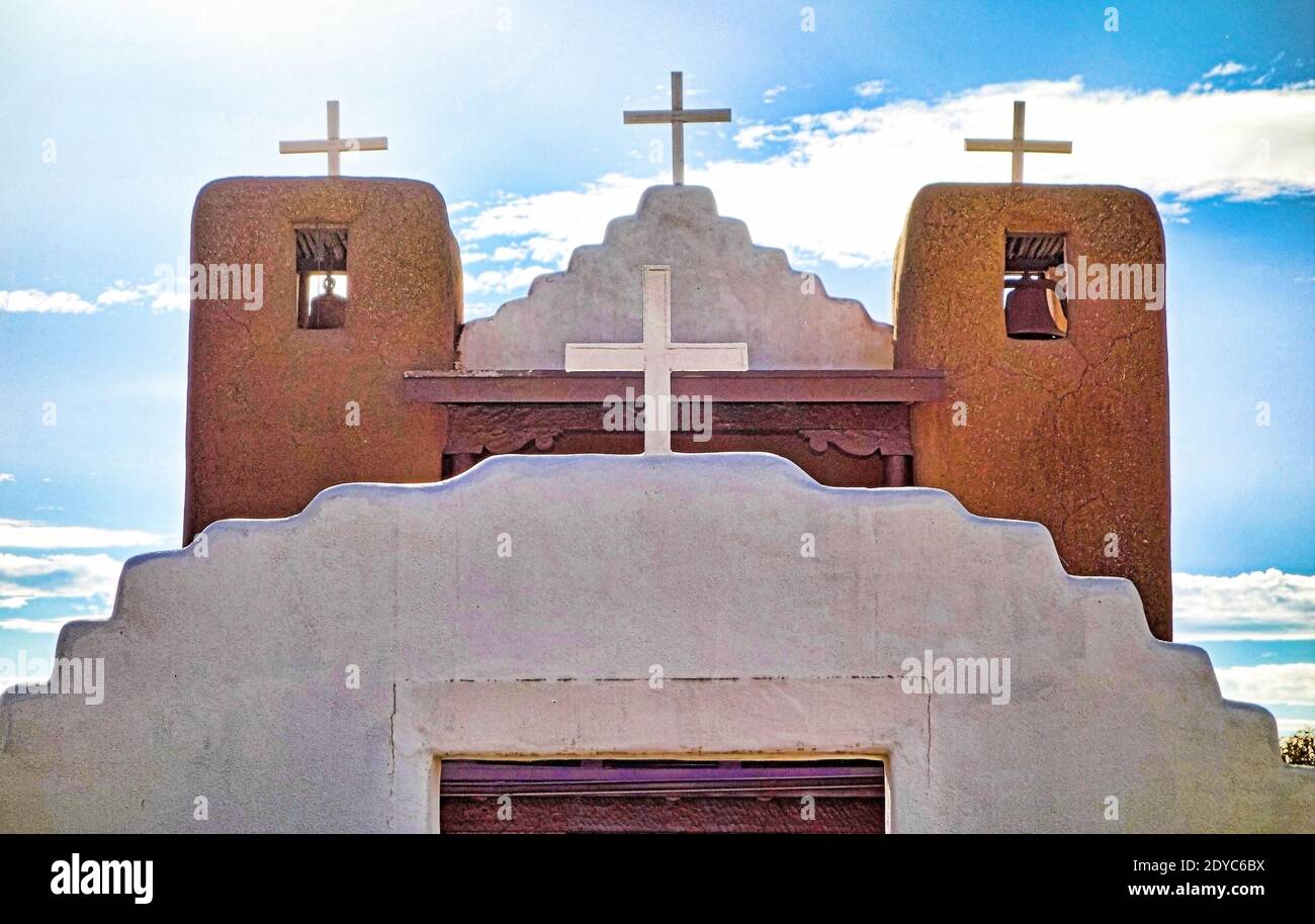 The famous Taos Pueblo church in New Mexico, USA Stock Photo Alamy