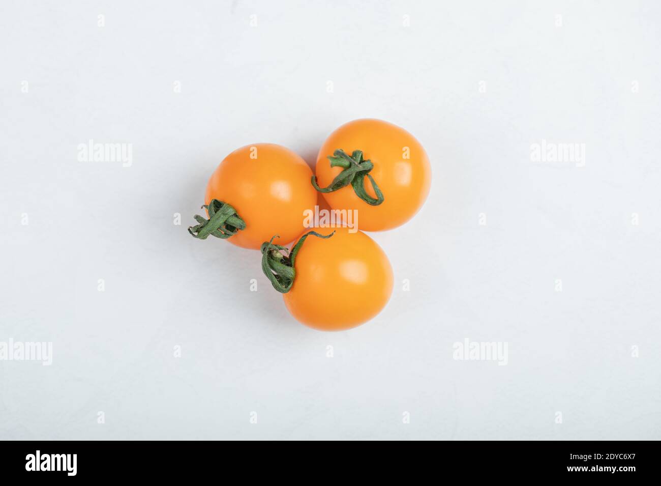 Cherry tomatoes isolated on white background. Yellow pear, isis candy cherry tomato Stock Photo