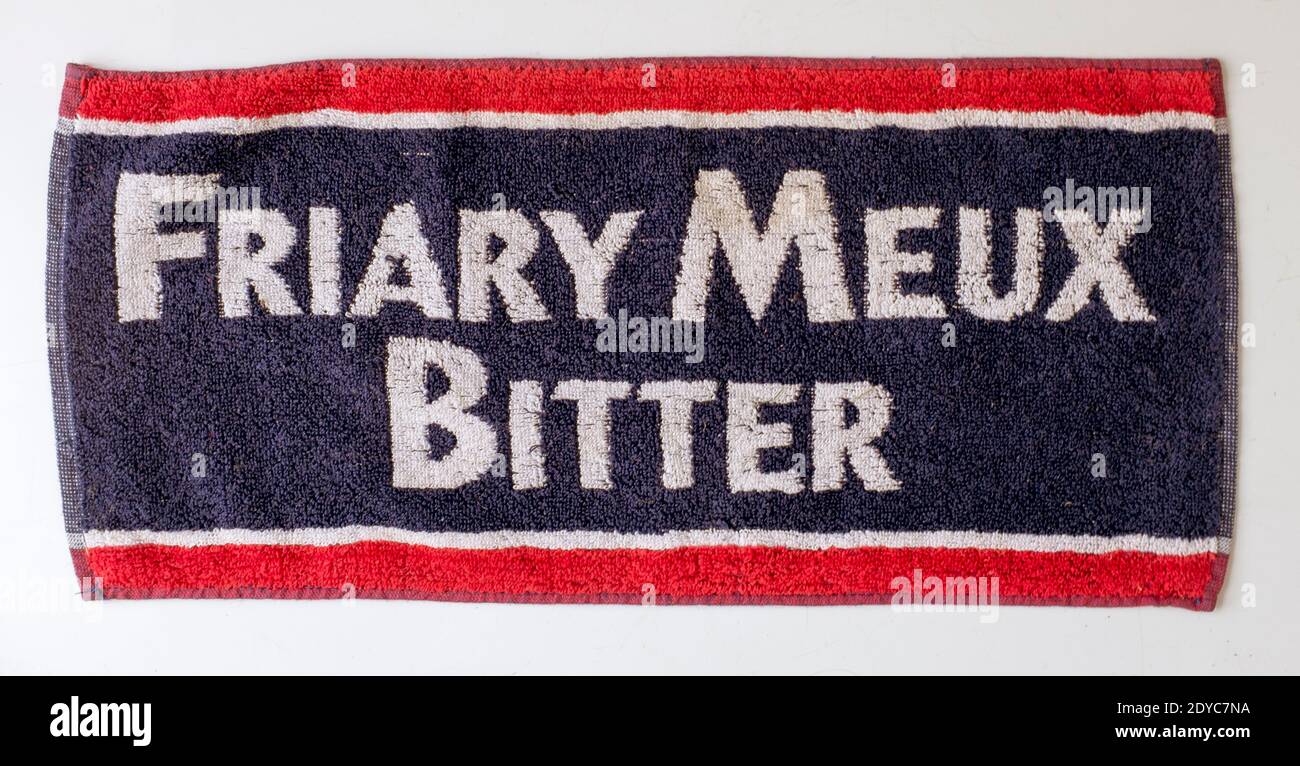 Pub Beer Towel Advertising Friary Meux Bitter Stock Photo
