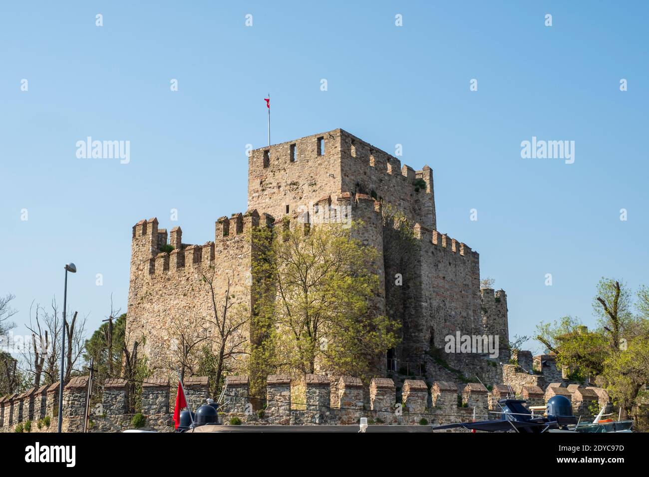 ISTANBUL, TURKEY - APRIL 10, 2018:Anatolian castle (Anadolu Hisari) in Istanbul.It is a fortress located in Anatolian (Asian) side of the Bosporus Stock Photo
