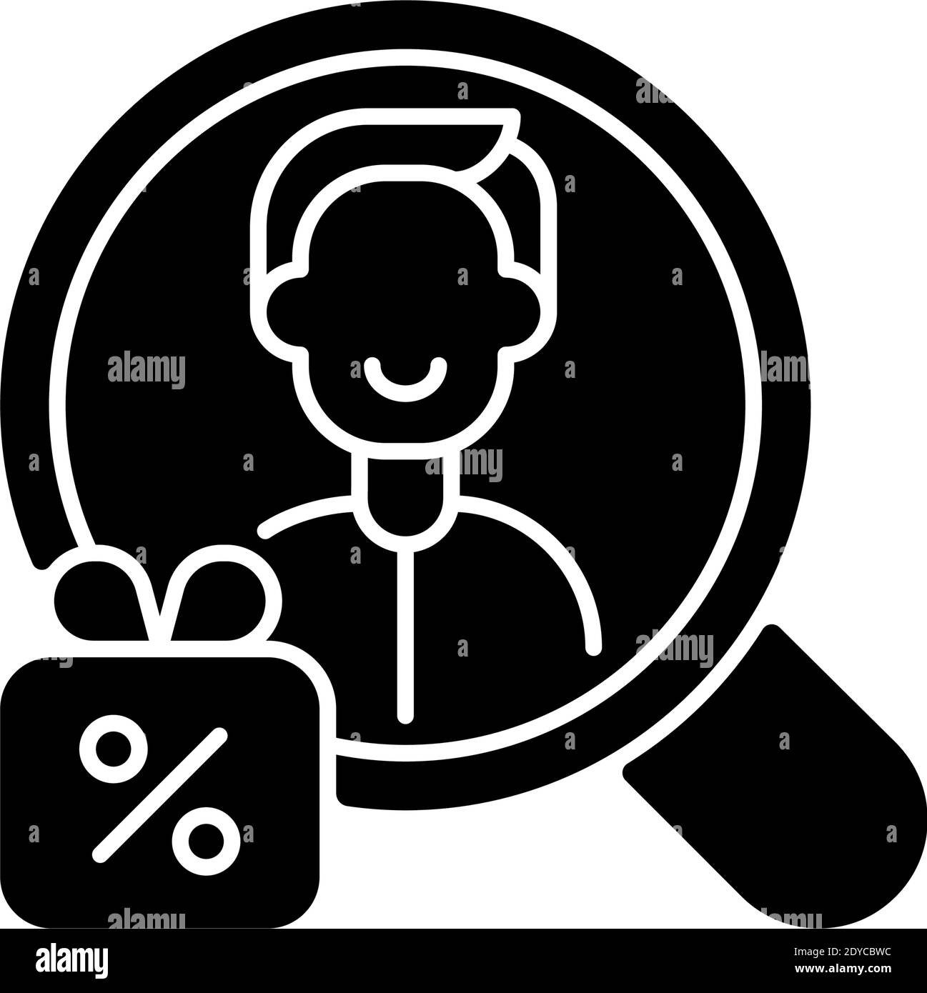 Promotional marketing black glyph icon Stock Vector