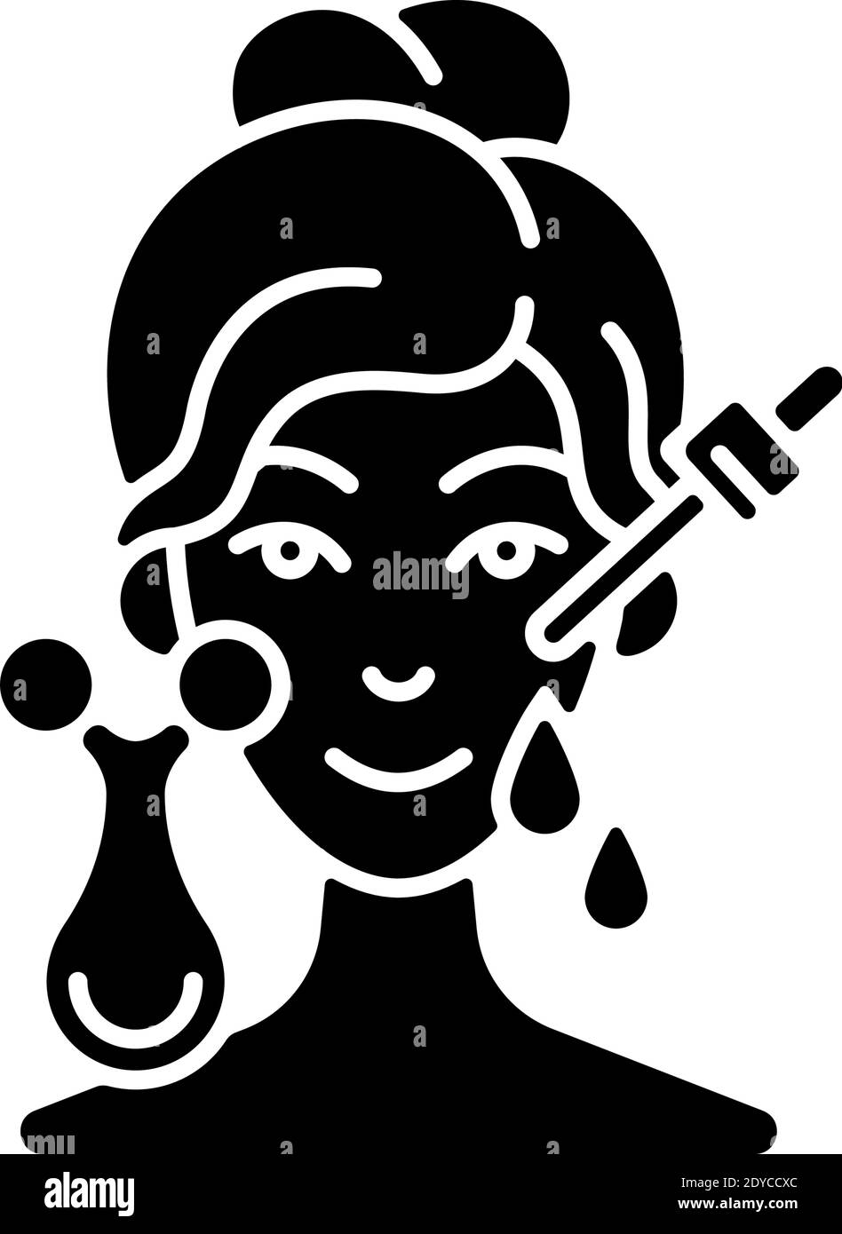 Micro current massager black glyph icon Stock Vector