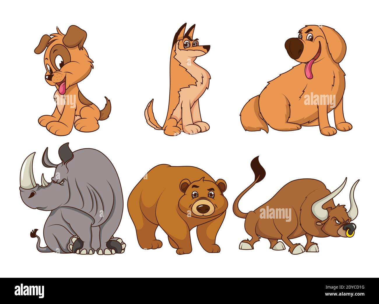group of six animals comic cartoon characters vector illustration design  Stock Vector Image & Art - Alamy