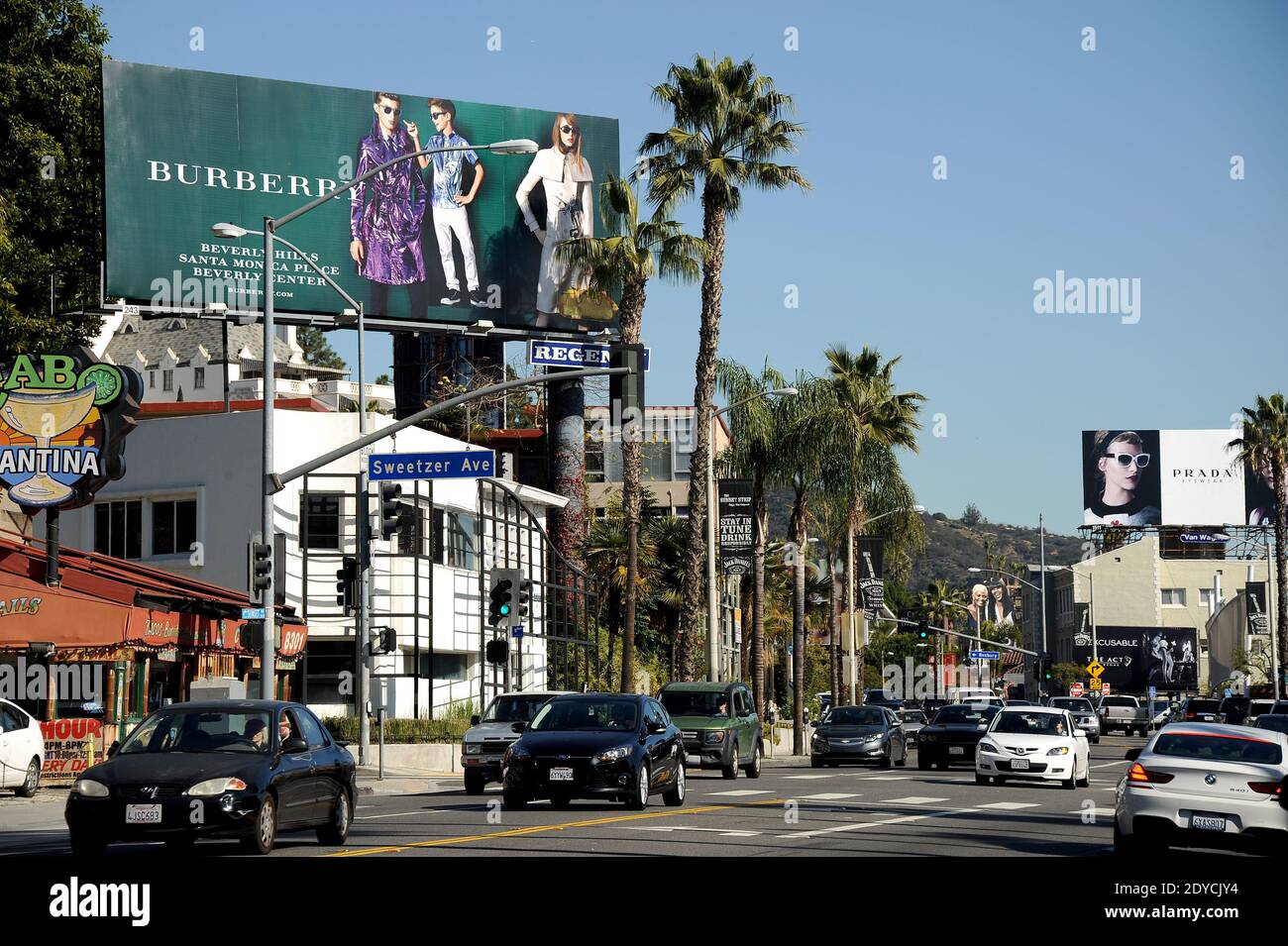 New Burberry billboard on Sunset boulevard featuring David Beckham's son  Romeo. Los Angeles, Ca, USA, January 8, 2013. Photo by Lionel  Hahn/ Stock Photo - Alamy