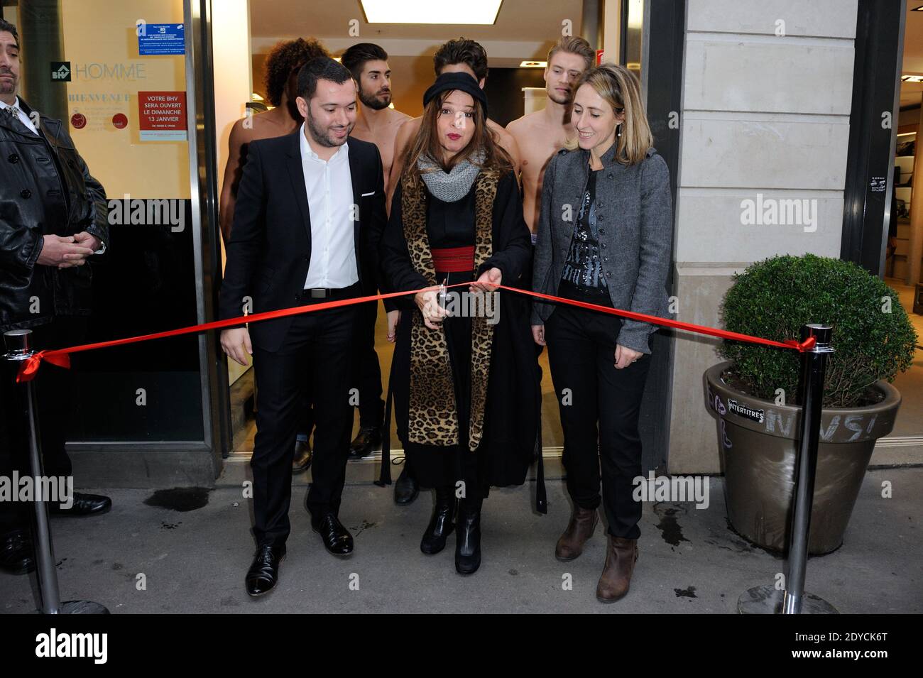 Spanish actress Victoria Abril launching sales at BHV Homme in Paris, France on January 9, 2013. Photo by Alban Wyters/ABACAPRESS.COM Stock Photo