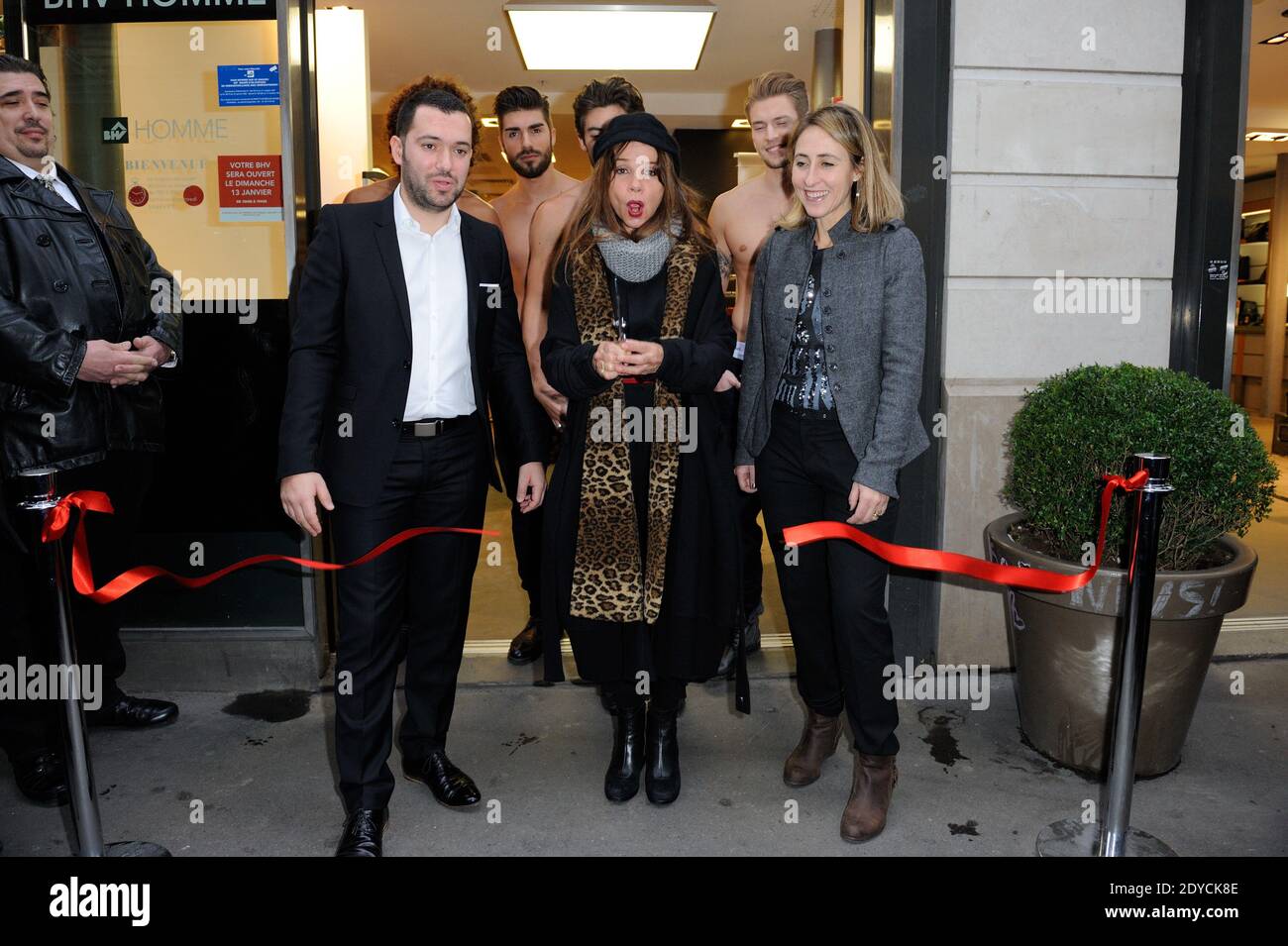 Spanish actress Victoria Abril launching sales at BHV Homme in Paris, France  on January 9, 2013. Photo by Alban Wyters/ABACAPRESS.COM Stock Photo - Alamy