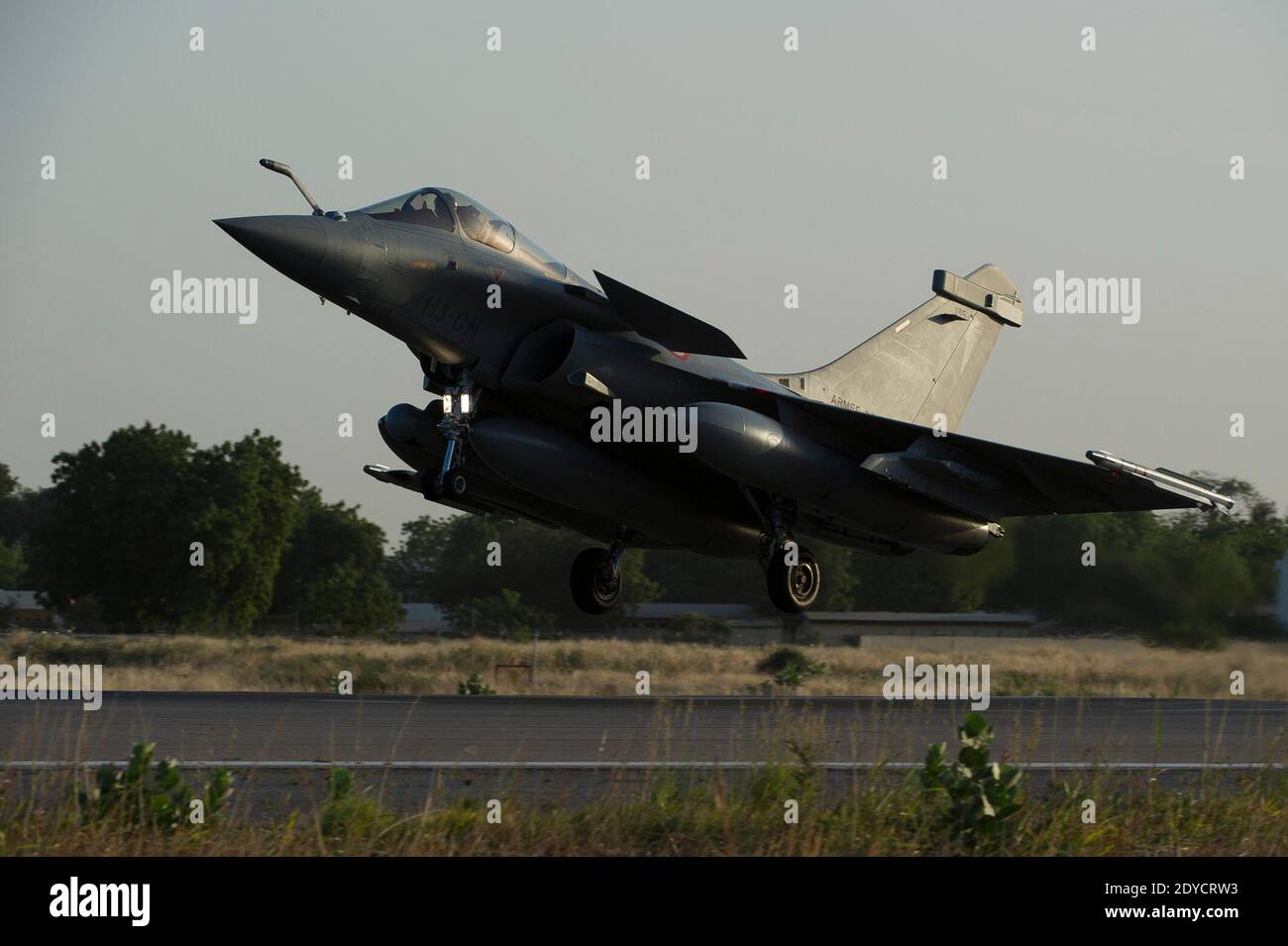 EDITORIAL USE ONLY French Rafale fighter jet in N'djamena, Chad on