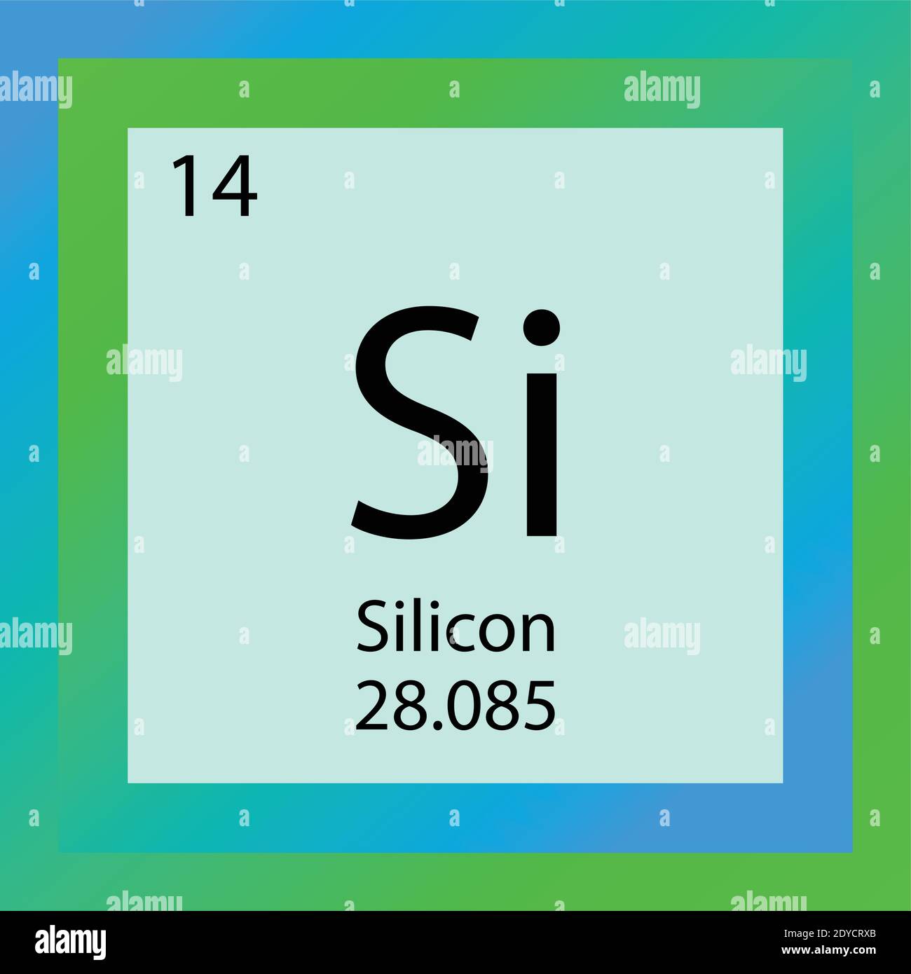 Si Silicon Chemical Element Periodic Table. Single element vector  illustration, Semi metals element icon with molar mass and atomic number  Stock Vector Image & Art - Alamy