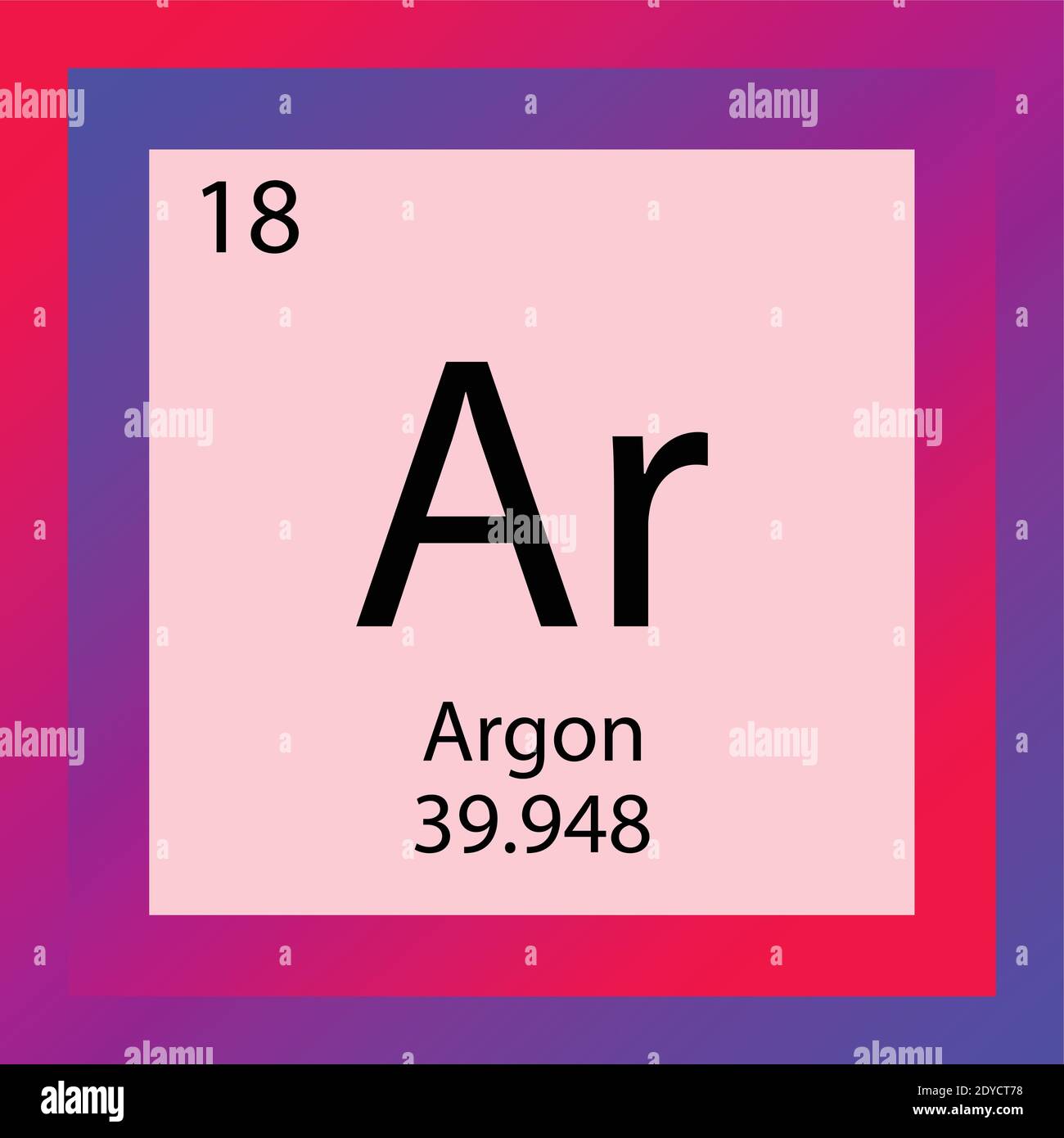Argon Atomic Model Chemical Element Noble Gas Symbol Atomic Number Vecteur  par ©Furian 593450894