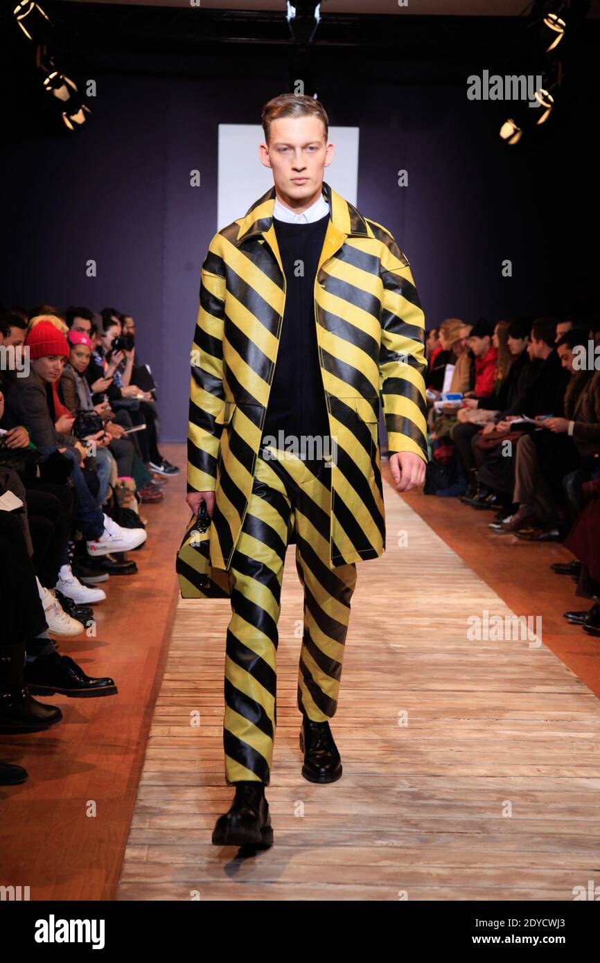 A model wears a creation by Sacha Walckhoff for Christian Lacroix men's FallWinter 20132014