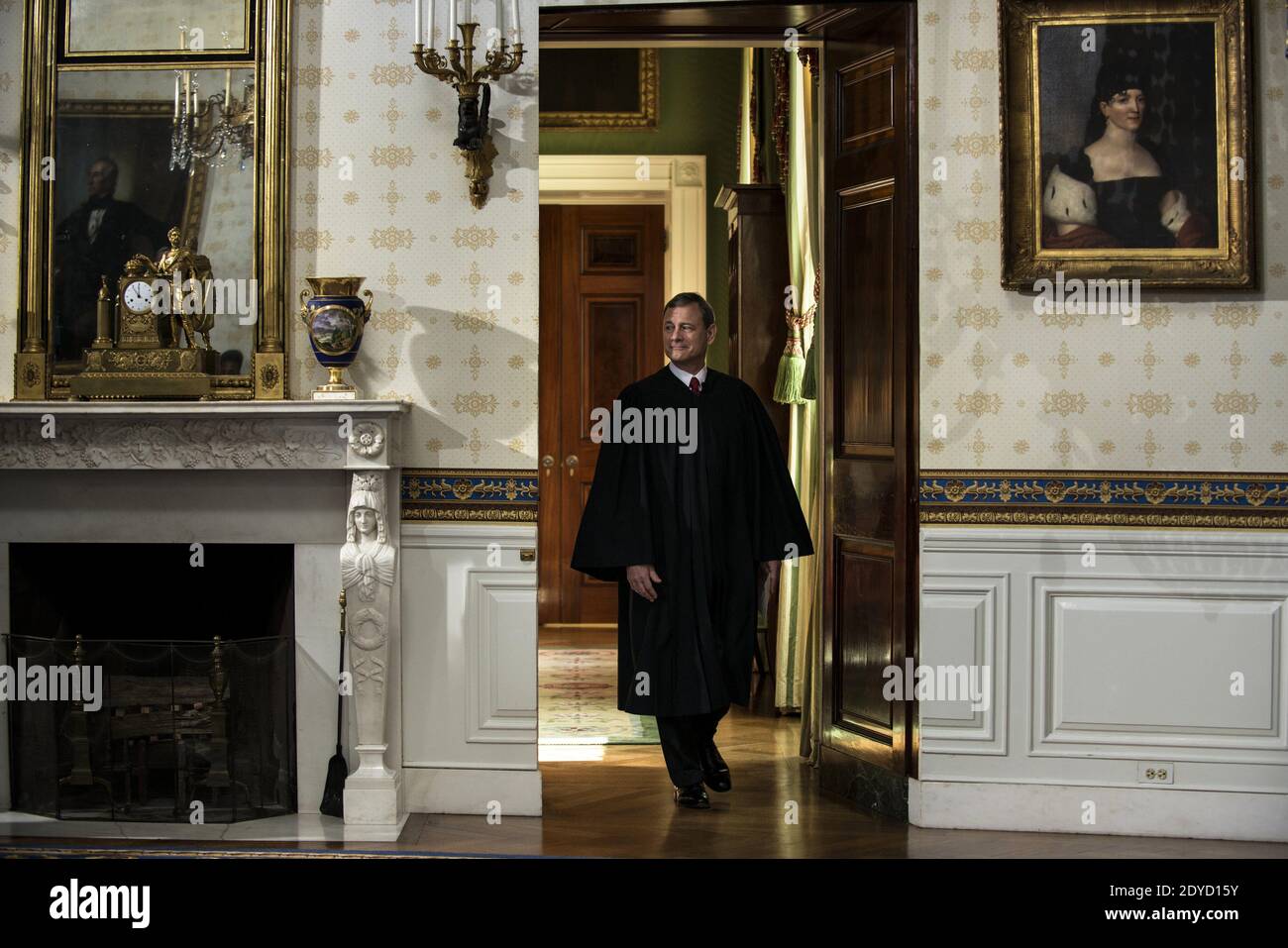 US Supreme Court Chief Justice John Roberts, Jr. arrives to administer the oath of office to US President Barack Obama in the Blue Room of the White House in Washington, DC, USA, on January 20, 2013. Obama was officially sworn in for his second term as the 44th President of the United States during the 57th Presidential Inauguration but will also participate in a ceremonial swearing in on Monday. Photo by Brenda Smialowski/Pool/ABACAPRESS.COM Stock Photo