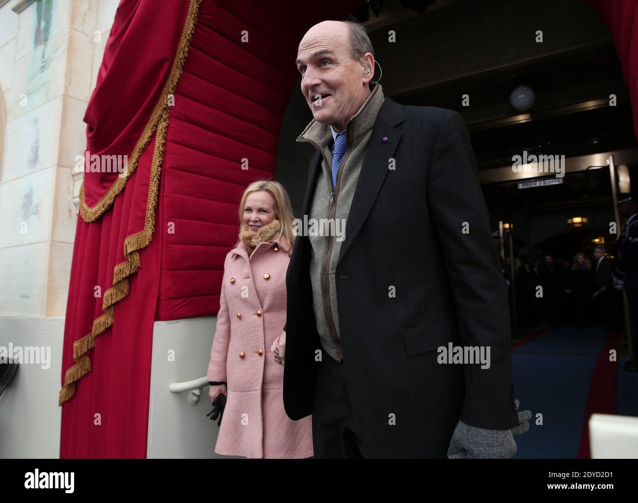 Singer James Taylor and wife Kim Taylor arrive during the presidential inauguration on the West Front of the U.S. Capitol in Washington, DC, USA, on January 21, 2013. Barack Obama was re-elected for a second term as President of the United States. Photo by Win McNamee/Pool/ABACAPRESS.COM Stock Photo