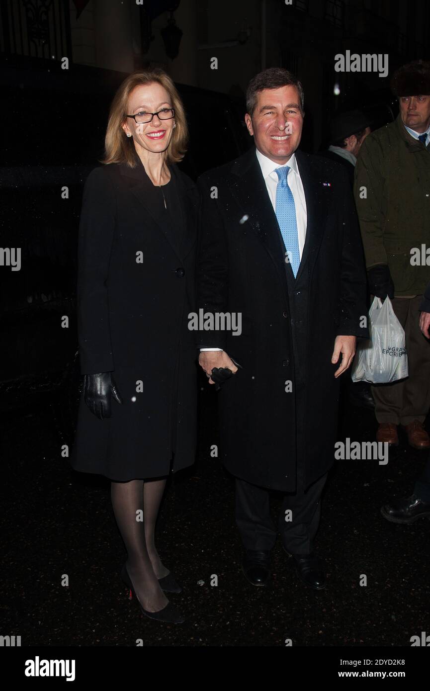 US Ambassador to France Charles H. Rivkin and his wife Susan Tolson arriving to the Giambattista Valli Spring-Summer 2013 Haute-Couture collection show in Paris, France on January 21, 2013. Photo by Nicolas Genin/ABACAPRESS.COM Stock Photo