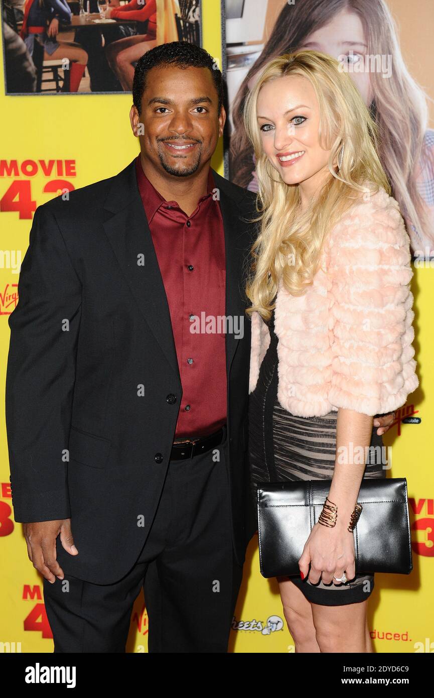 Alfonso Ribeiro and Angela Unkrich attend the 'Movie 43' premiere held