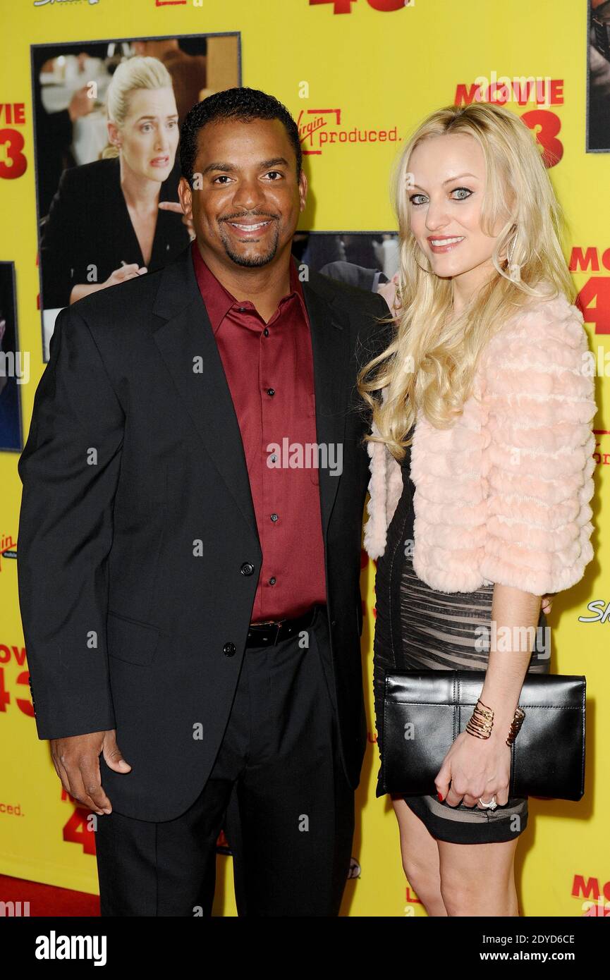 Alfonso Ribeiro and Angela Unkrich attend the 'Movie 43' premiere held