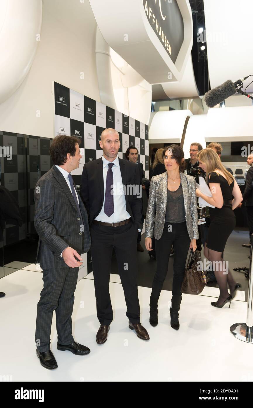 Zinedine Zidane and wife Veronique at the IWC booth during the 2013 International Fine Watchmakers' Fair SIHH held at Palexpo in Geneva, Switzerland on January 22, 2013. Photo by Loona/ABACAPRESS.COM Stock Photo