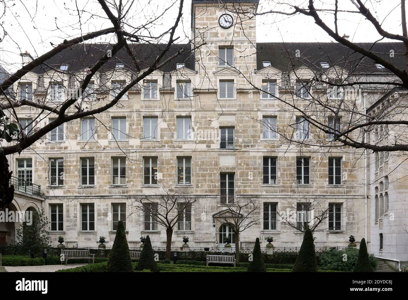 The gardens of the Lycee LouisleGrand public secondary school, in Paris, France on January 31