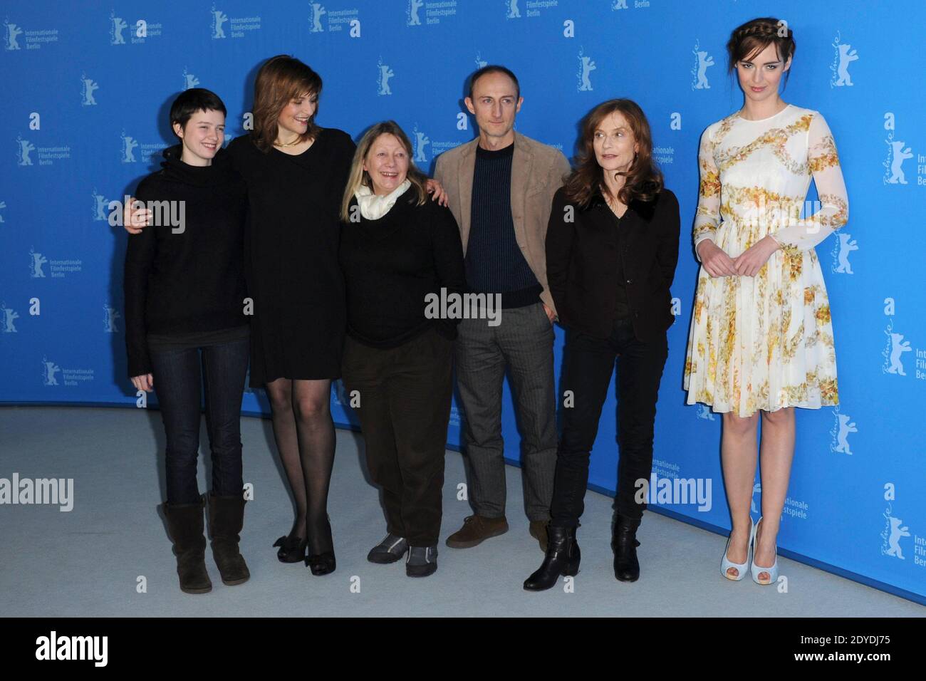 Belgian actress Pauline Etienne, german actress Martina Gedeck, French actress Francoise Lebrun, French director Guillaume Nicloux, French actress Isabelle Huppert and French actress Louise Bourgoin attending 'The Nun' ('La Religieuse') Photocall during the 63rd Berlinale, Berlin International Film Festival in Berlin, Germany, on February 10, 2013. Photo by Aurore Marechal/ABACAPRESS.COM Stock Photo