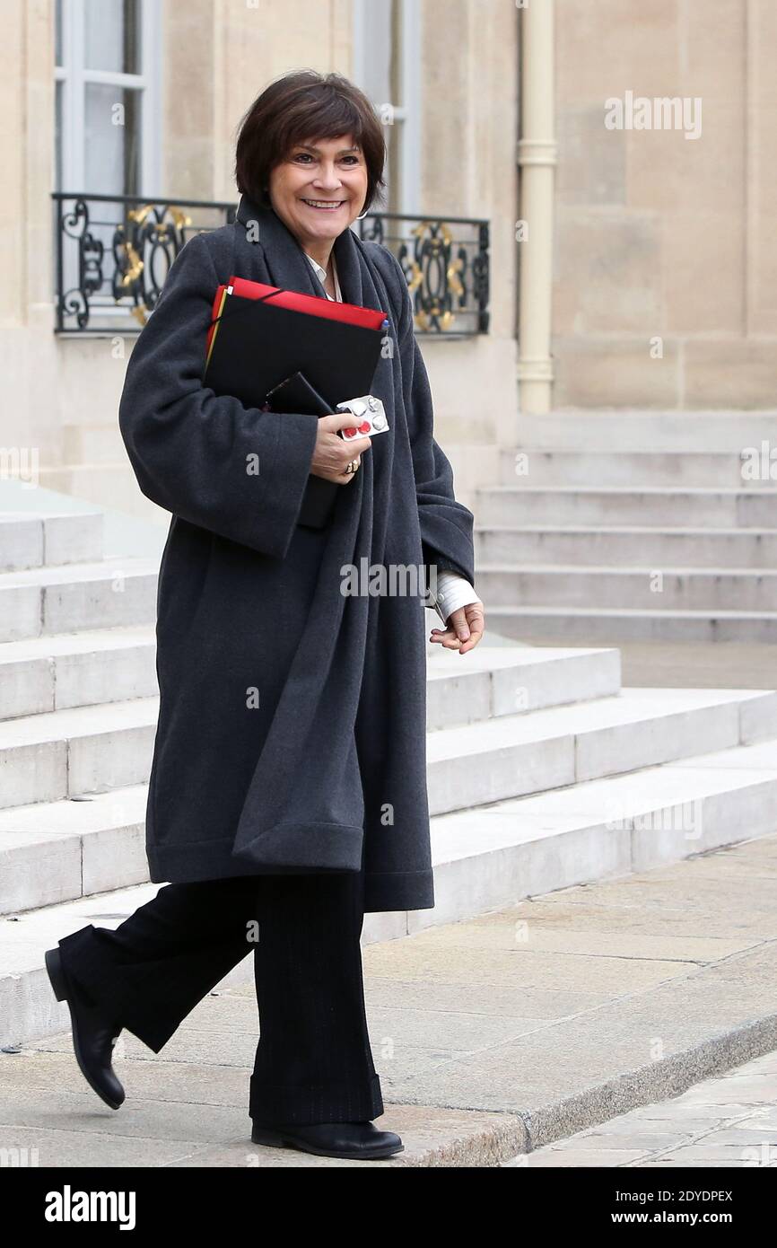 French Junior Minister for Disabled People Marie-Arlette Carlotti leaves the Elysee presidential Palace after the weekly cabinet meeting, in Paris, France on February 13, 2013. Photo by Stephane Lemouton/ABACAPRESS.COM Stock Photo