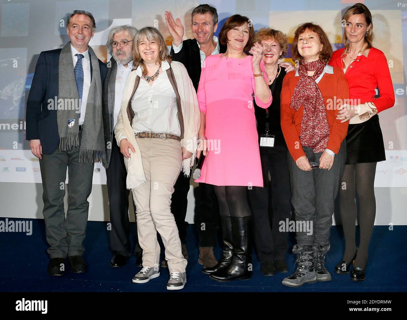 Macha Meril and jury's members Philippe Chevalier, Jean Musy, Caroline  Huppert, Benedicte Lesage, Anne Consigny, Sophie Deschamps and Philippe  Caroit during the 15th Luchon International Television Film Festival in  Luchon, French Pyrenees,