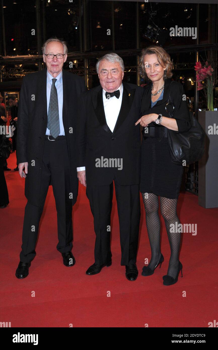 French Ambassador to Germany, Maurice Gourdault-Montagne, Claude Lanzmann and partner arrive at the Golden Honorary Bear Award as part of the 63rd Berlinale, Berlin International Film Festival in Berlin, Germany, on February 14, 2013. Photo by Aurore Marechal/ABACAPRESS.COM Stock Photo