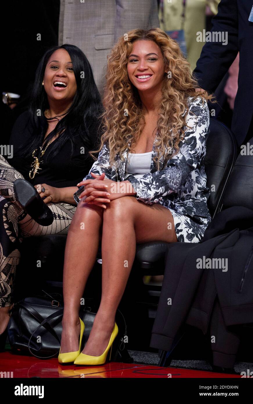 Beyonce Knowles attends the 2013 NBA All-Star Game at the Toyota Center ...