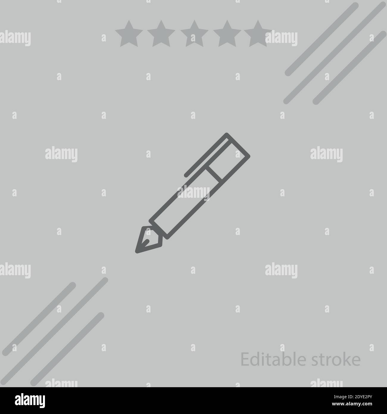 calligraphy pen vector icon modern simple vector illustration Stock