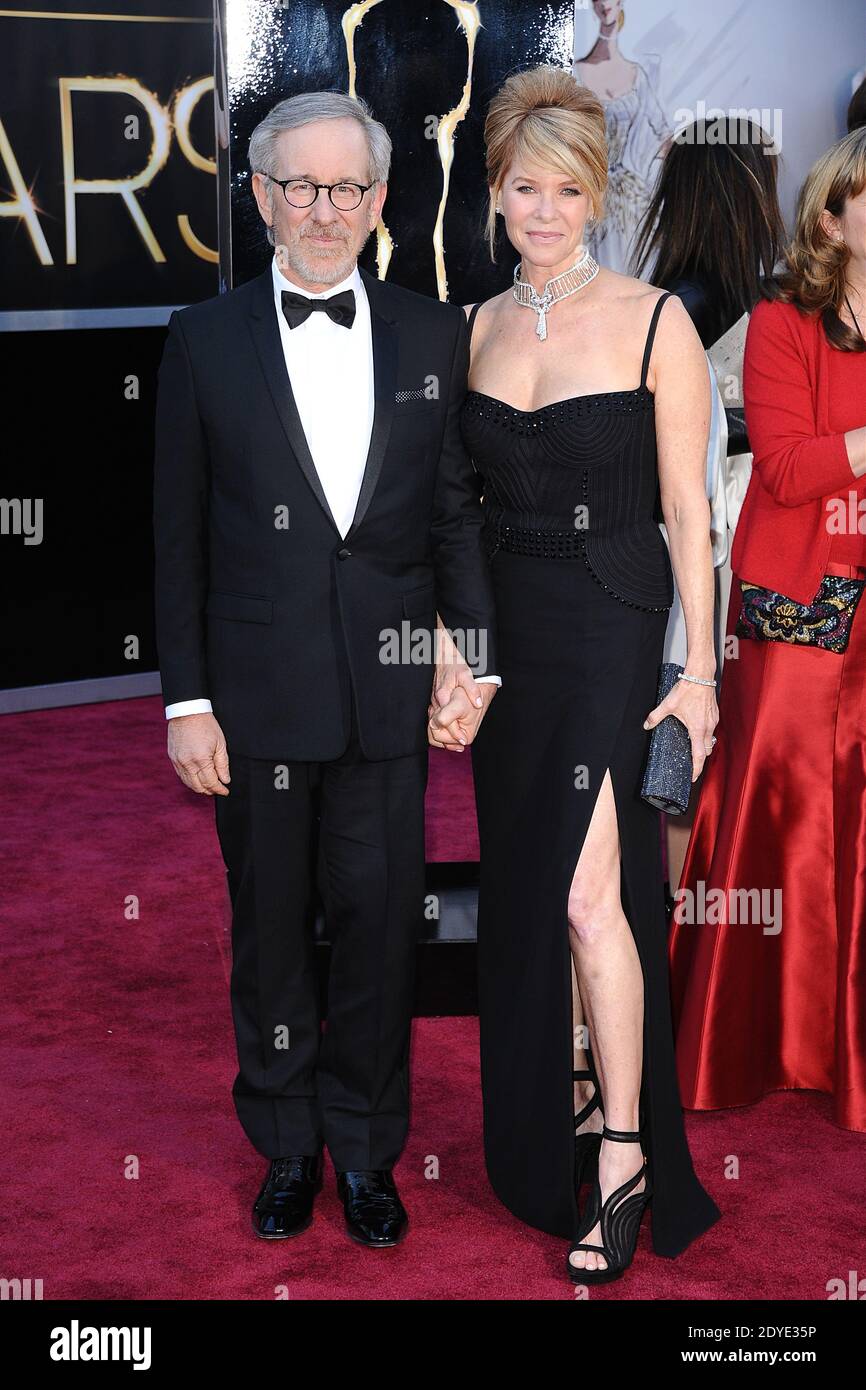 Steven Spielberg and wife Kate Capshaw arriving for the 85th Academy