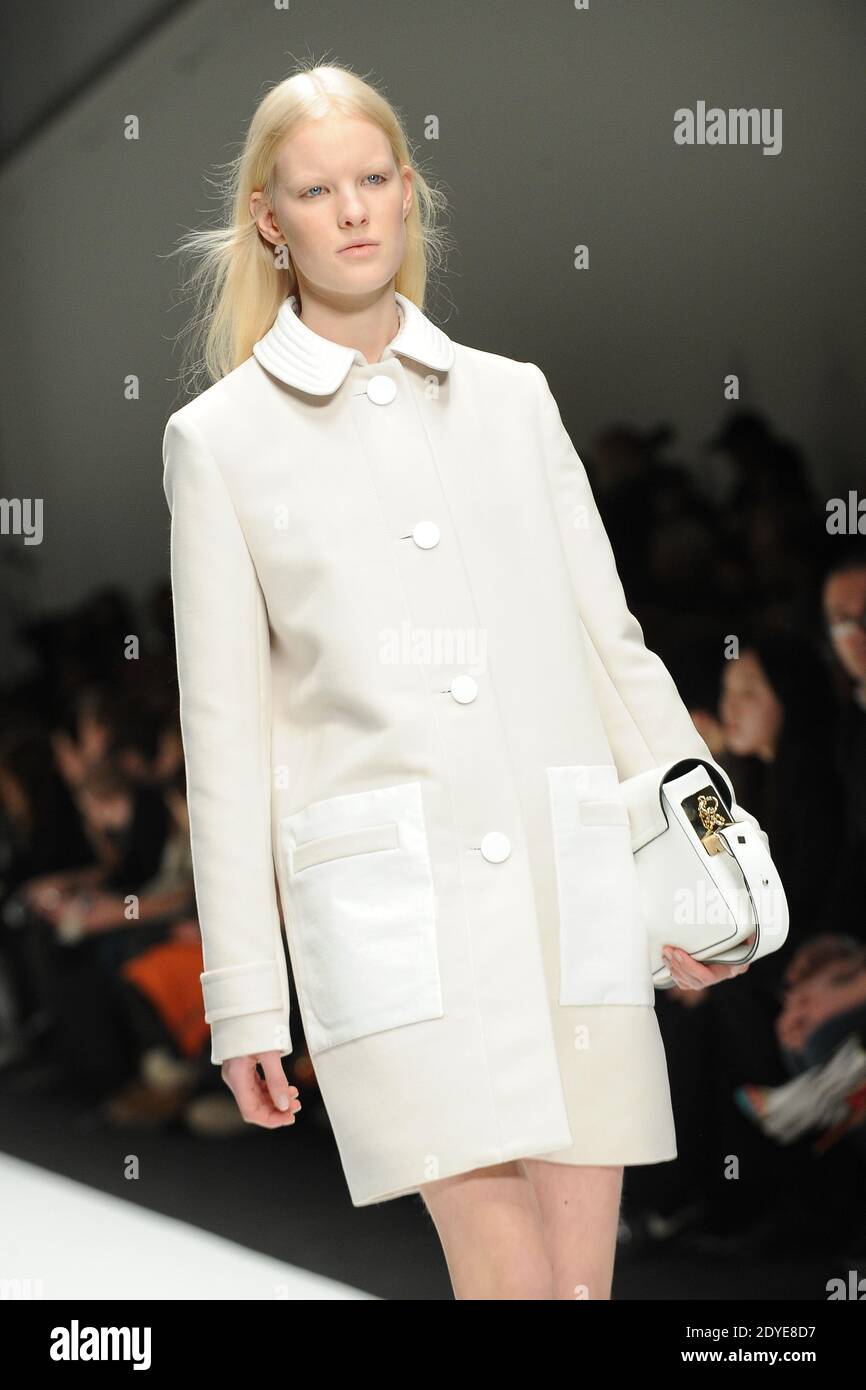 A model displays a creation by Vanessa Bruno on her FallWinter 20132014 ReadyToWear