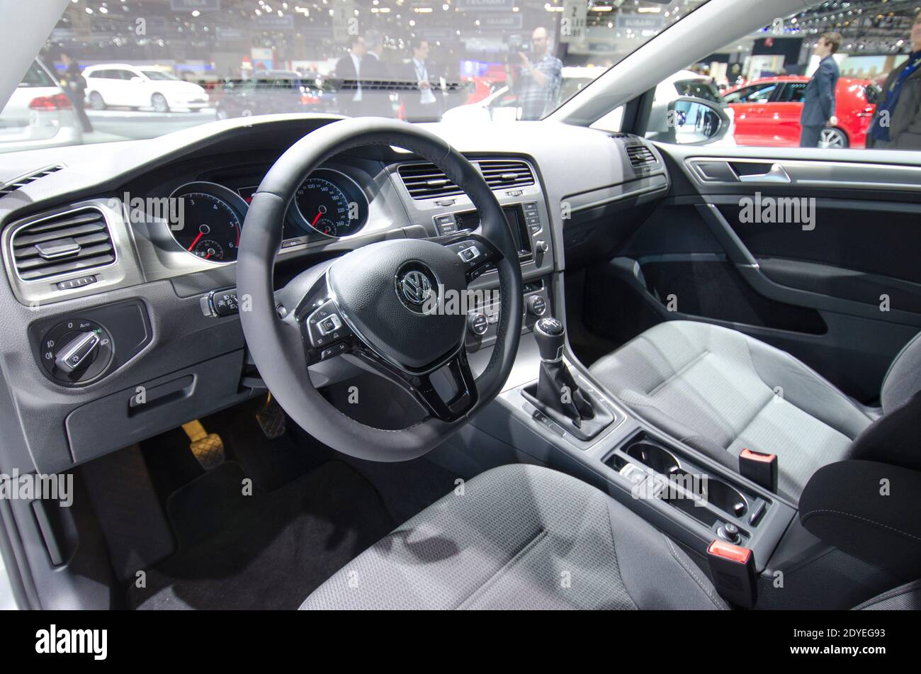 Interior view of the Volkswagen Golf VII, car of the year 2012 and 2013,  pictured during