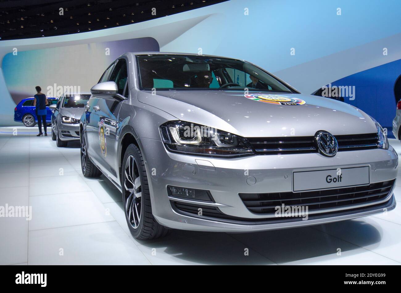 Volkswagen Golf VII, car of the year 2012 and 2013, pictured during the  83rd International Geneva Motor Show, in Geneva, Switzerland on March 6,  2013. Photo by Gilles Bertrand/ABACAPRESS.COM Stock Photo - Alamy