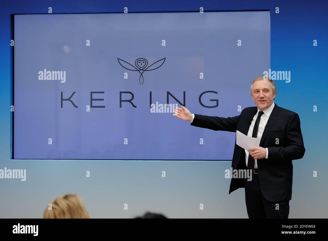 French luxury and retail group PPR Chairman and CEO Francois-Henri Pinault presenting the new group's name Kering in Paris, France on March 22, 2013. The group's change of name will be subject to the approval of the annual general meeting to be held on June 2013. Photo by Alban Wyters/ABACAPRESS.COM Stock Photo