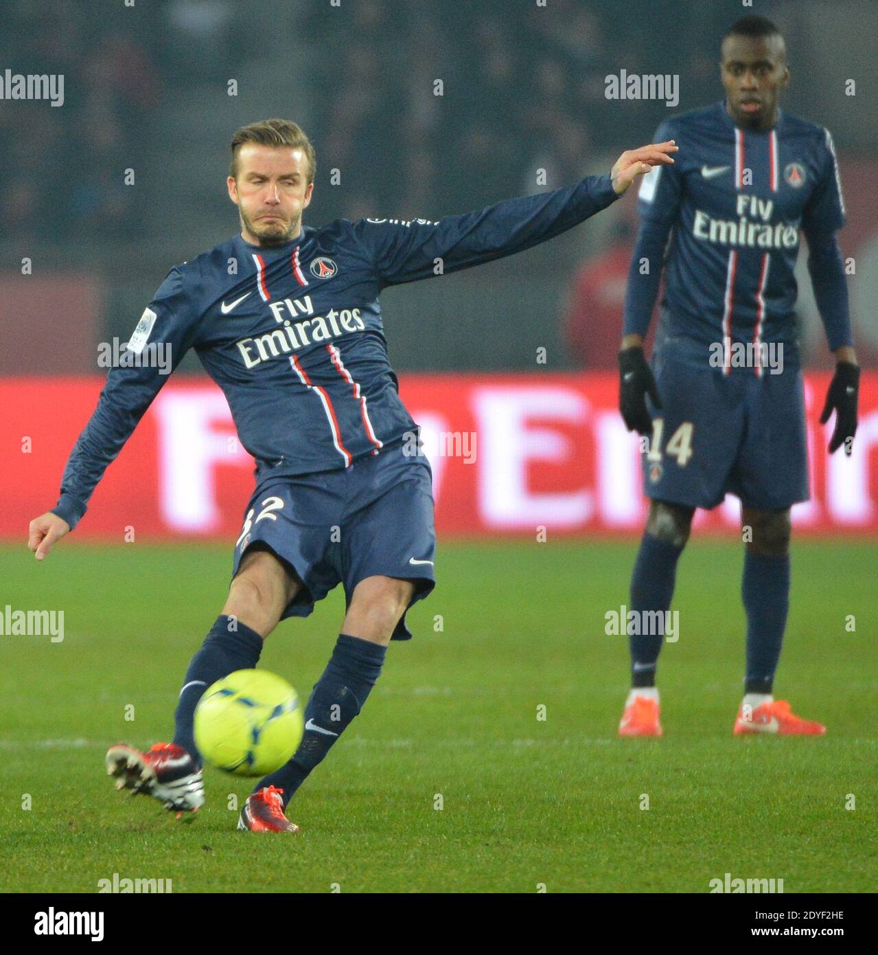 PSG's David Beckham during the French First League soccer match, Paris 