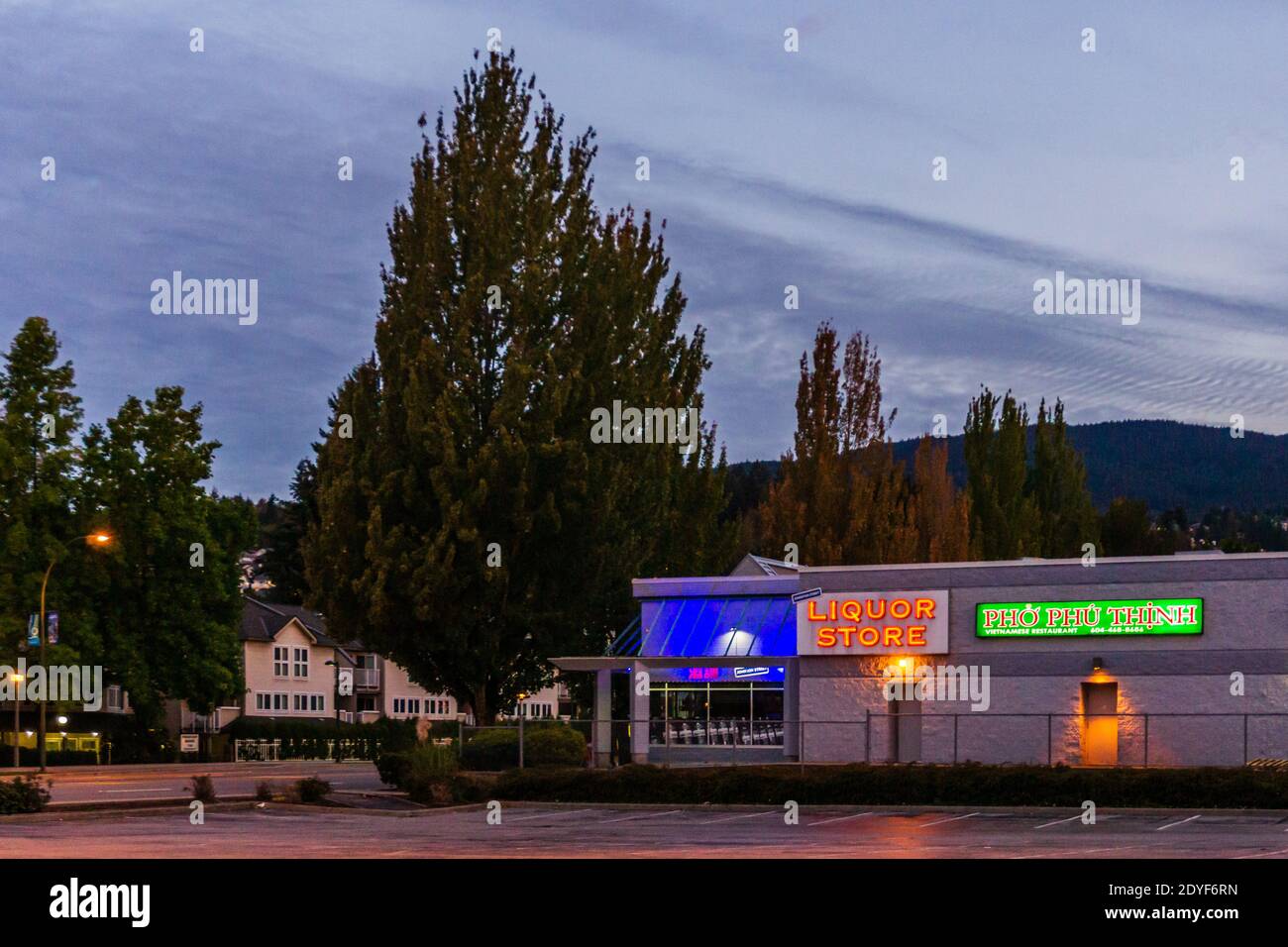 COQUITLAM, CANADA - OCTOBER 01, 2019: liquor store and other stores Coquitlam Centre Shopping Mall Stock Photo