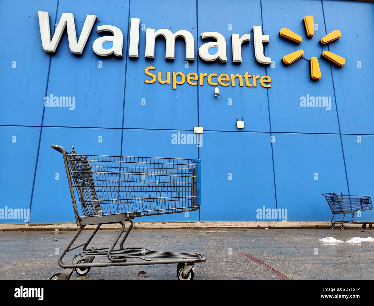 Toronto, Canada, 2020. Walmart storefront. Walmart Inc. is American retail corporation operates