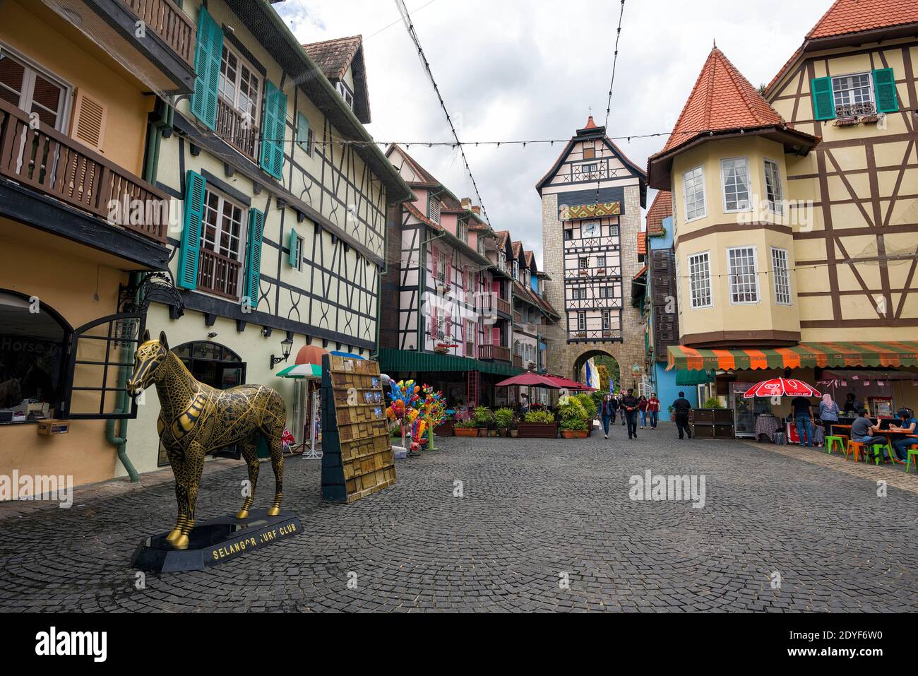 Bukit Tinggi, Malaysia - Nov 19, 2018: View of environment amd architecture around Colmar Tropicale at Bukit Tinggi, Pahang, Malaysia - Colmar Tropica Stock Photo