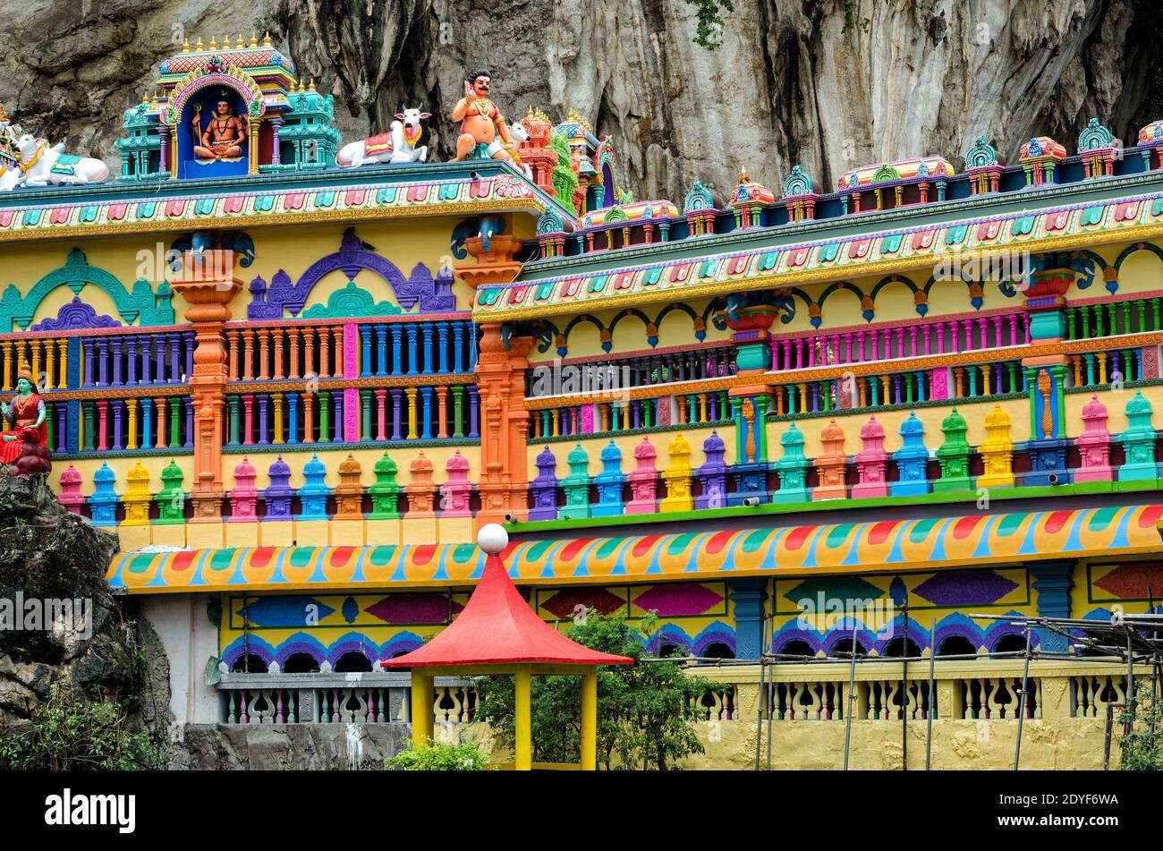 New iconic look of Murugan Temple Batu Caves become a new attraction for tourism in Malaysia - The cave is the focal point of Hindu festival of Thaipu Stock Photo