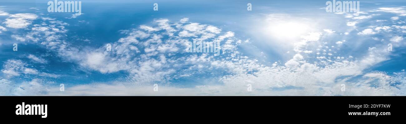 Blue sky with light clouds Seamless panorama in spherical ...