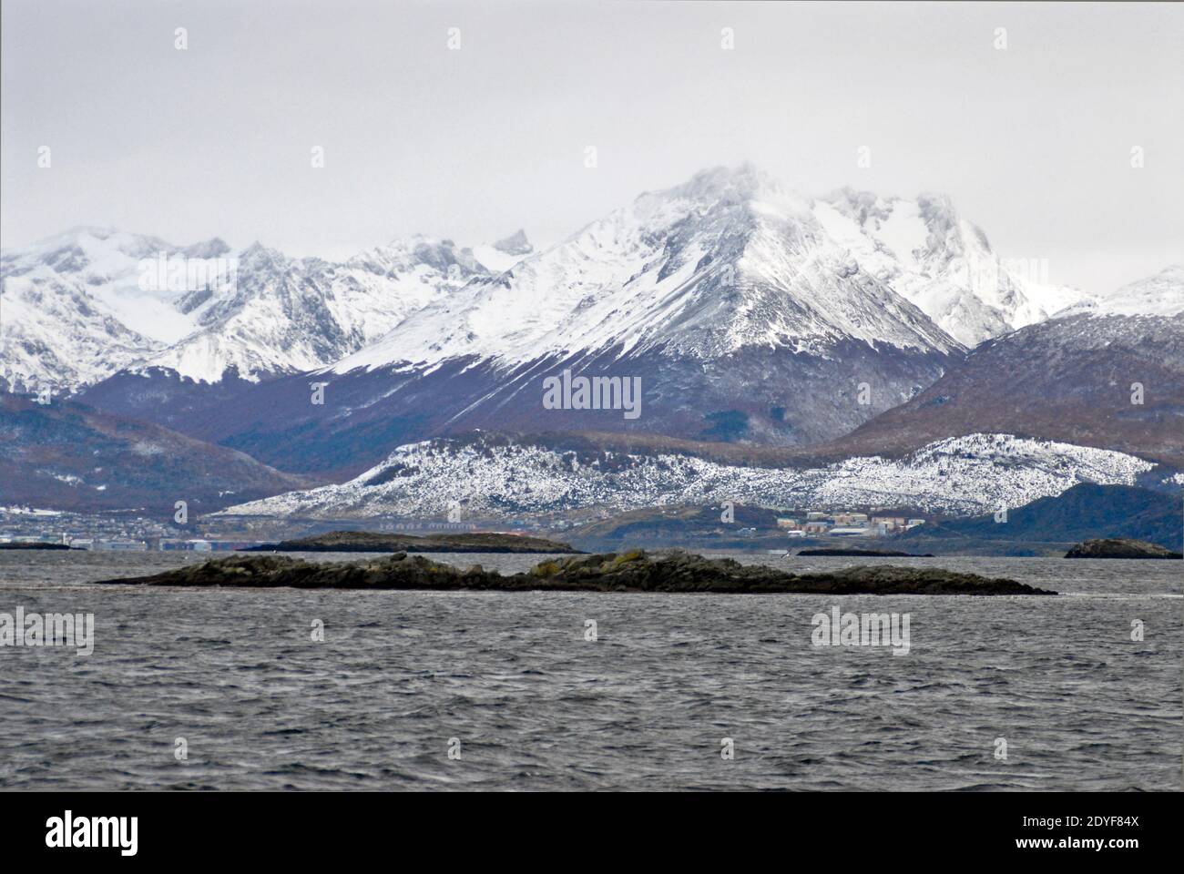 Ushuaia Bay. Tierra del Fuego, Argentina Stock Photo