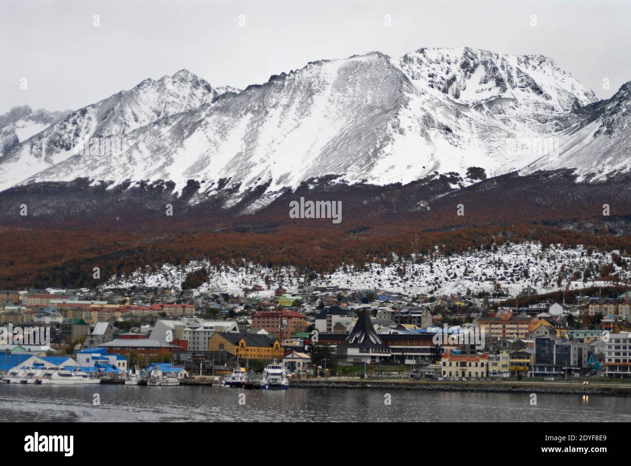 Ushuaia port. Tierra del Fuego, Argentina Stock Photo
