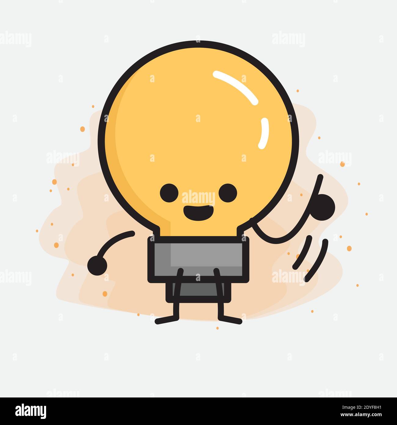 Light Bulb Cute Character icon Vector Illustration Stock Vector