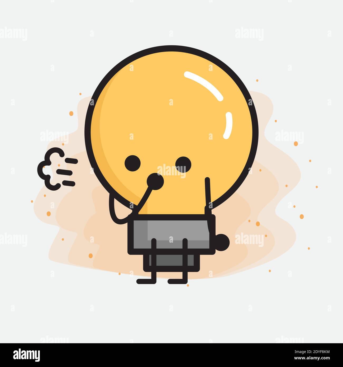Light Bulb Cute Character icon Vector Illustration Stock Vector Image ...