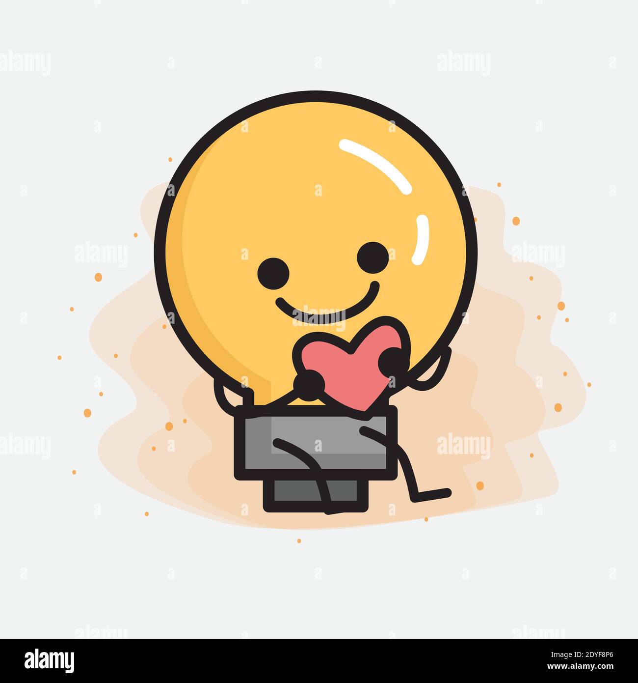 Light Bulb Cute Character icon Vector Illustration Stock Vector Image ...