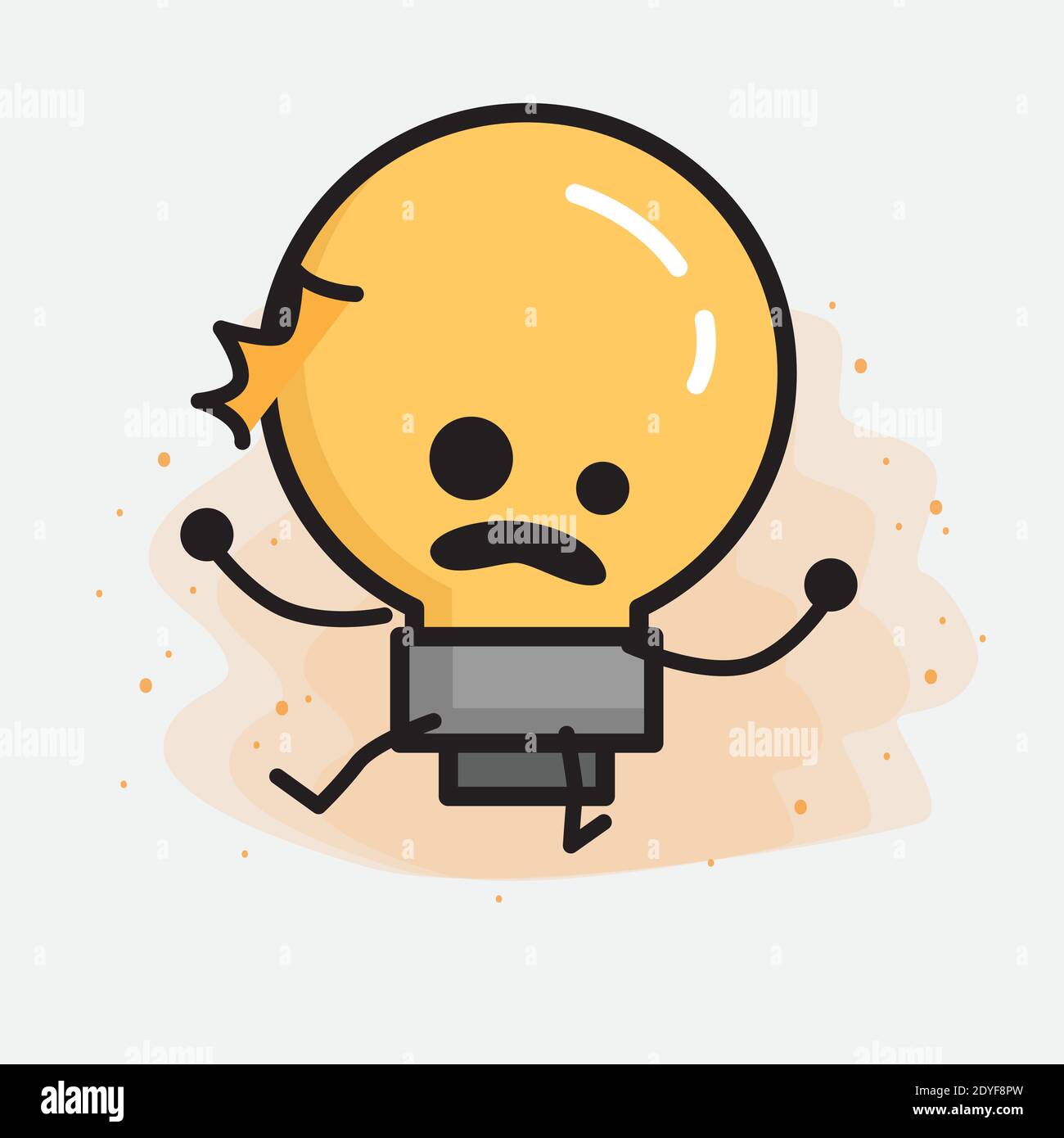 Light Bulb Cute Character icon Vector Illustration Stock Vector