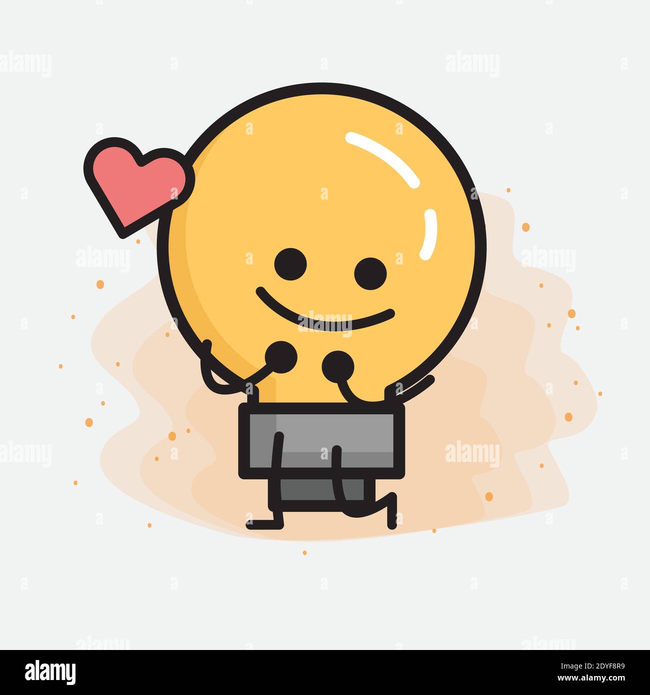 Light Bulb Cute Character icon Vector Illustration Stock Vector