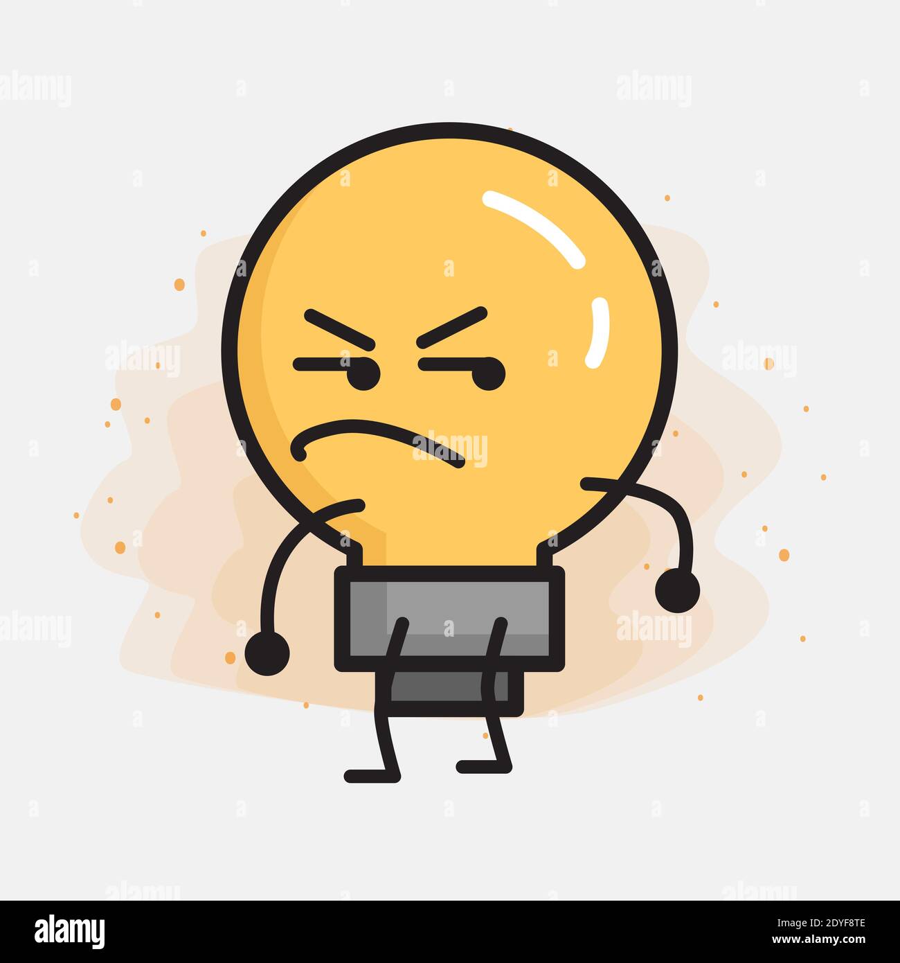 Light Bulb Cute Character icon Vector Illustration Stock Vector Image ...