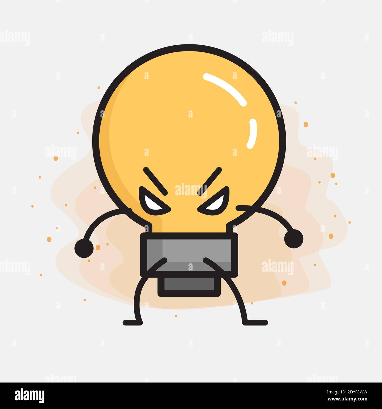 Light Bulb Cute Character icon Vector Illustration Stock Vector Image ...